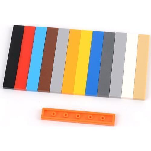 100Pcs City Building Blocks Parts 1x6 Flat Tile DIY Enlighten MOC Building Block Bricks Toys for Kids Compatible Legoed Blocks