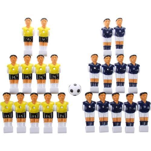 ABLB--22pcs Foosball Man Table Guys Man Soccer Player Part Yellow+Royal Blue with Ball