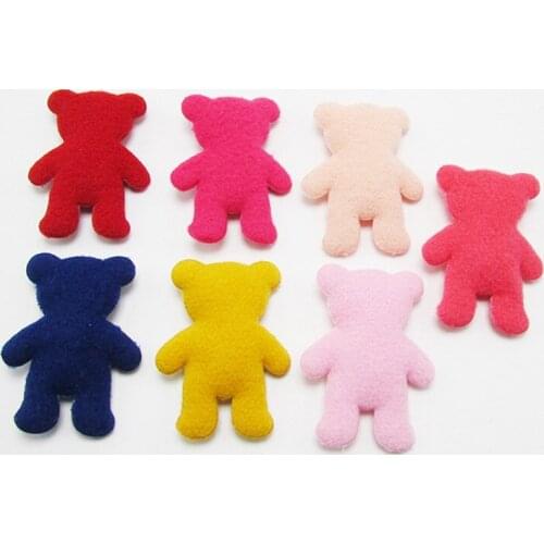 30pcs/lot 5*4cm flannelette bear diy Padded Applique For Children cloth Headdress Accessories free shipping
