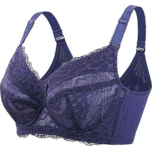 Womens Full Figure Lightly Lined Underwire Lace Balconette Bra 34 36 38 40 42 44 46 48 B C D E F G H