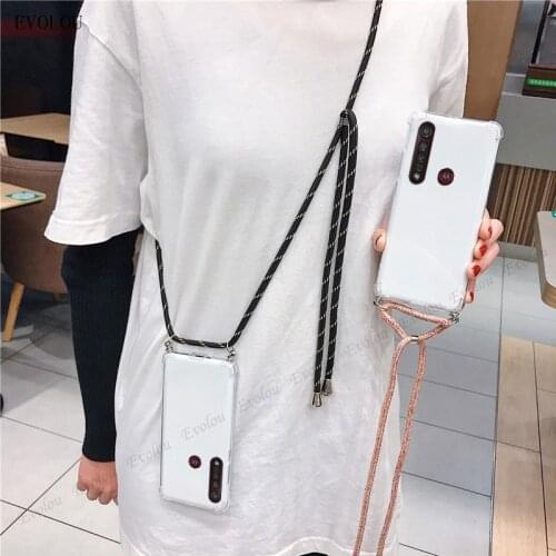 Case For Motorola Moto G9 Play One Fusion G8 Power Lite E7 G 5G Plus E 2020 Silicone Shockproof Clear Phone Case With Crossbody