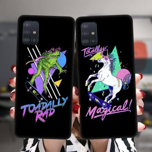 Unicorn Dinosaur Animals Black Case For Samsung A52 A72 A51 A71 A50 A70 A02 A12 A42 A32 A31 A21S A41 A20 A30 A40 A11 Cover