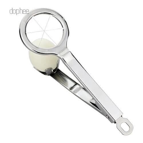 Dophee 1pc Egg Slicer Boiled Eggs Cutter Section Piercer Food Grade Mushroom Holder Cutting Tongs Kitchen Gadgets