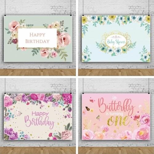 Flowers Cartoon Newborn Baby Shower Birthday Studio Photography Background Cloth Party Decors Video Photo Backdrop Photocall