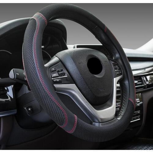 Four Seasons Car Steering Wheel Cover Breathable Sandwich Fabric Universal Steering Wheel Protector Car Styling Covers 38cm