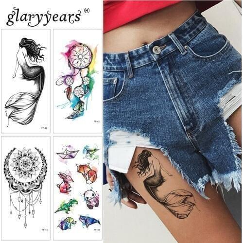 Glaryyears 9*19cm Temporary Tattoo Sticker Colorful Fake Tatoo Animal Flash Tatto Waterproof Small Body Art Men Women Children