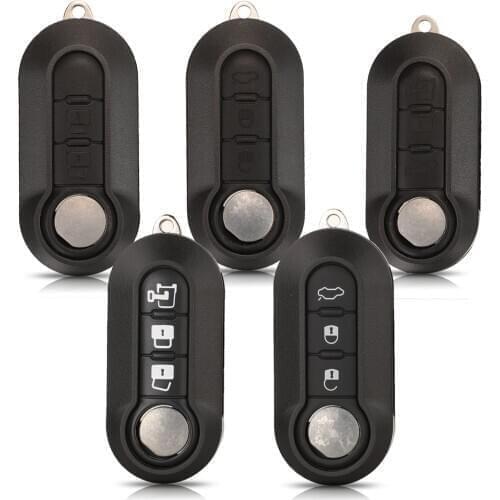 Jingyuqin 2/3 Buttons Folding Remote Car Key Case Cover Shell Replacement For Fiat 500 Punto Ducato Stilo Panda
