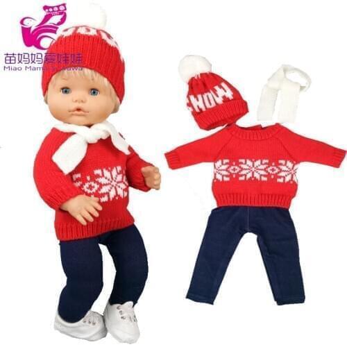 Doll clothes 40cm Nenuco sweater hat Ropa y su Hermanita baby doll costumes winter outfits