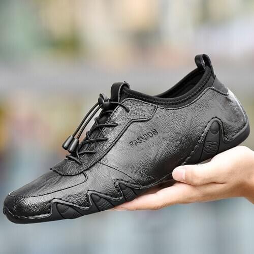 Summer New Mesh Men Loafers Breathable Casual Leather Shoe Men Flats Hot Sale Soft Driving Shoes Moccasins