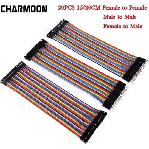 20pcs 15cm/20cm Dupont Line Breadboards Jumper Wires Male to Male/Female to Male/Female to Female Dupont Cable for arduino DIY