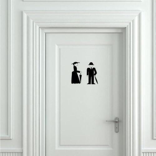 Makeyes Lady Gentman Wall Stickers Home Art Design Toilet Door Sticker Bathroom House Wall Decor Vinyl Art Decoration Mural Q243