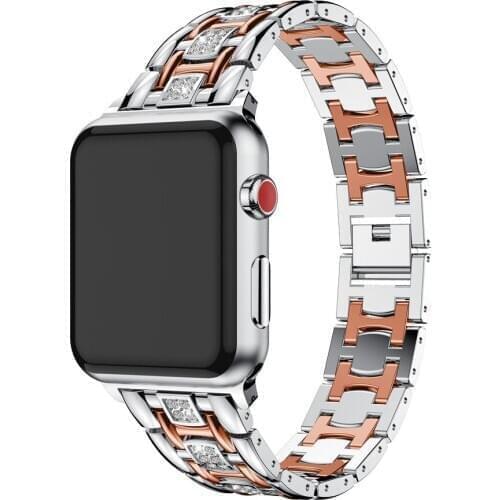 Diamond Glitter Metal Strap for Apple Watch SE Band Series 6/5/4/3/2 Women Luxury Exquisite Bracelet for iWatch 38/42mm 40/44mm