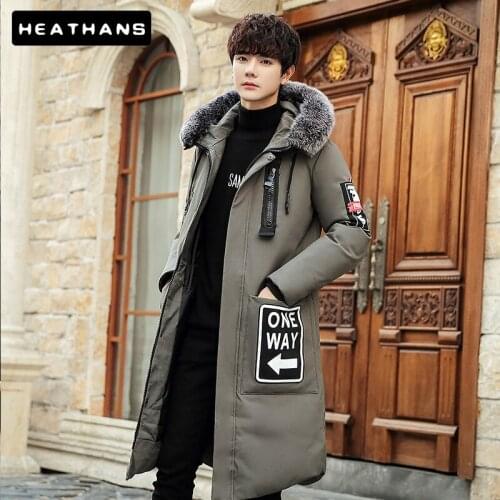 -30 Degree Long Down Jacket Male Winter Down Coat Big Fur Collar Windproof Keep Warm Parkas Mens Jacket 90% White Duck Down Top