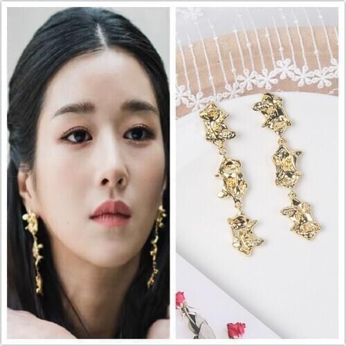 MWSONYA Its Okay To Not Be Okay Korean TV Star Metal Geometry Earrings for Women Party Fashion Luxury Pendientes Jewelry Gift