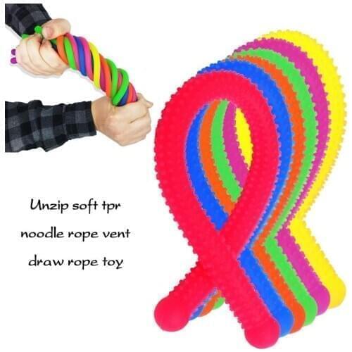 Soft Rubber Noodle Elastic Rope Toys Stretch String Decompression Toy Stretchy String Fidget Relief Stress Vent Toys