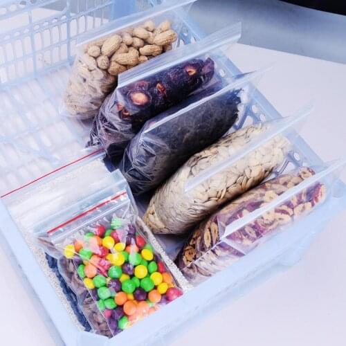 New Hot 100pcs Resealable Zip Lock Bags Self Seal Clear Plastic Poly Bag Food Storage Package Reclosable Vacuum Fresh Bag K9