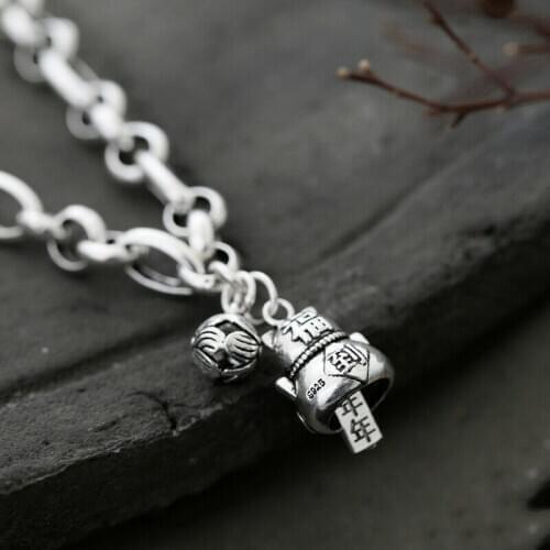 NEW ARRIVAL 925 Sterling Silver bracelet Bangle Men Dragon Pattern Bracelet 58-64mm