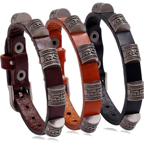 New Hip-hop Punk Style Retro Cowhide Bracelet Simple Personality Student Accessories Adjustable Small Jewelry