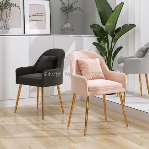Dining Chair Nordic Light Luxury Home Back Chair Simple Living Room Stool Net Red Nail Art Makeup Chair Bedroom Desk Chair