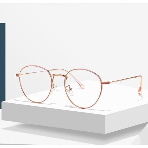 OEYEYEO New Metal Retro Fashion AntiBlue-light Optical Frame Men and Women Same Style Simple Trendy Myopia Spectacle Frame