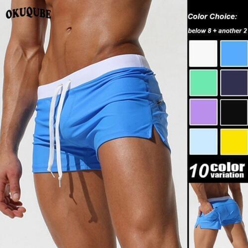 OKUQUBE Men's White Swimming Trunks