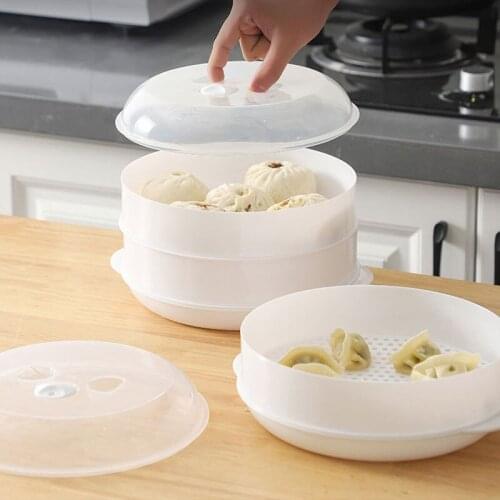 Creative Microwave Cover Heating Steamer Steaming Container Food Cover Bowl With Lid Reusable Desktop Kitchen Accessories