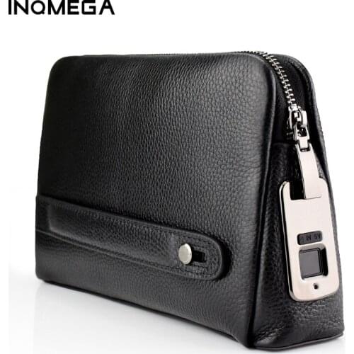 Anti-Theft Purses for men Leather Hand Bag Male Long Money Wallets Mobile Phone Pouch Men Messenger Bag Mens Fingerprint Bags
