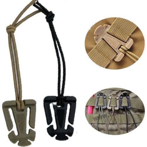 6Pcs Backpack Buckle Tactical Retractable Elastic Rope Outdoor Hiking Camping Anti-lost Storage Tool Climbing Accessories