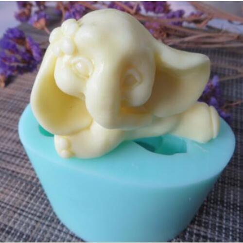 PRZY DW0107 3D molds cute elephant silicone soap mold animal candle aroma mould soap making moulds resin clay molds