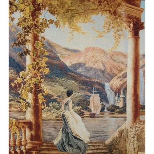 Rome Column Woman. Mountain Falls Embroidery Needlework 14CT Counted Unprinted DIY Cross Stitch Kits Handmade Art Wall Decor
