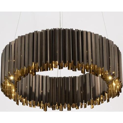 Living room luxury chandelier square dining room light creative design model room modern art lamps