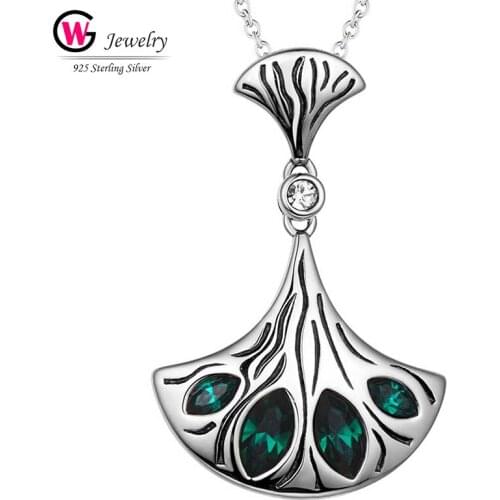 Silver Vintage Necklace Anchor Shaped Pendants Charm Women Necklace Silver Cubic Zircon Accessories