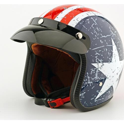 Fashion Motorcycle Vintage Helmet Men 3/4 Open Face Motorcyclist Half Women Scooter Bike Helmet Scooter Jet Helmet