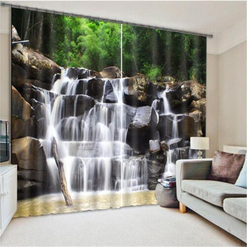 Curtains Waterfall Luxury Blackout 3D Window Curtains For Living Room office Bedroom Drapes cortinas Rideaux Customized size