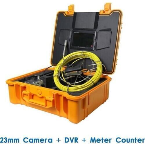 WOPSON Drain Pipe Inspection Endoscope System WIth 23mm Camera Head DVR Meter Counter ABS Case 7" Monitor 20/30M Cable
