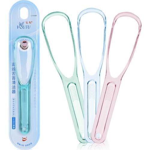 Fashion Tongue Cleaner Bad Breath New Hot Away Hand Scraper Brush Silica Handle Oral Hygiene Dental Care Cleaning