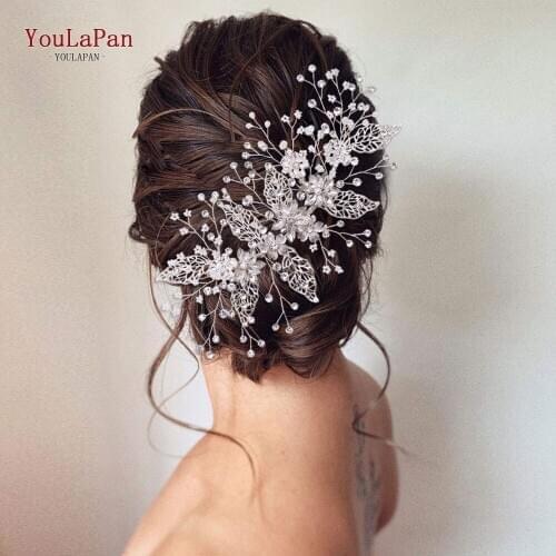 TOPQUEEN HP298 Wedding Headband Rhinestone Headwear Diamond Headband Crystal Bridal Hair Accessories for Woman Bridal Tiara