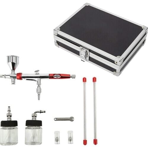 1 Set TJ-468K Pro Airbrush Set Dual-Action Gravity Feed Airbrush Hobby Paint Mini Airbrush Kit for Nail Art Makeup Cosmetic