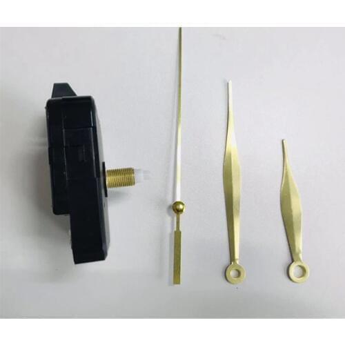 10sets 3 years warranty 18mm Quartz Clock Movement Mechanism With Hook DIY Repair replacement Parts + Gold Hands silent clock