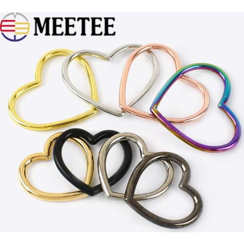 10pcs Meetee Alloy Metal Heart Circle Rings Buckles DIY Collar Choker Leather Jewelry Leg Ring Garter Belt Making Accessories