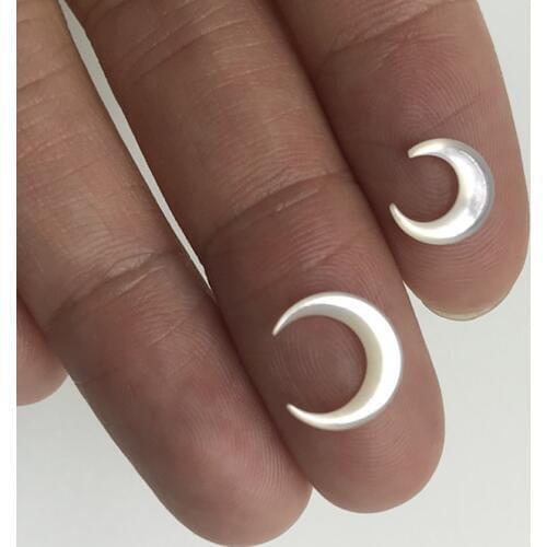 100PCS/Lot 8MM & 10MM White Moon Mother Of Pearl Shell Horn Mother of Pearl Shell For DIY Jewelry