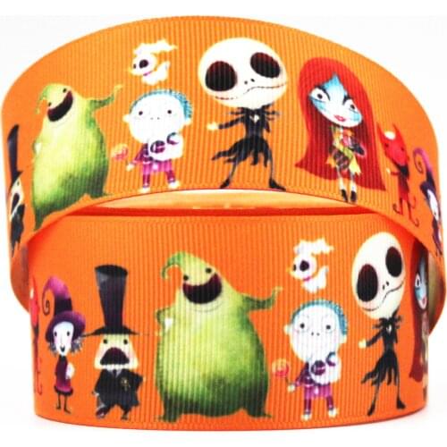 16mm/22mm/25mm/38mm/75mm Cartoon Halloween Print Grosgrain Ribbon 10/25/50yards DIY Gift Wrap Sewing Wedding Decor Ribbon
