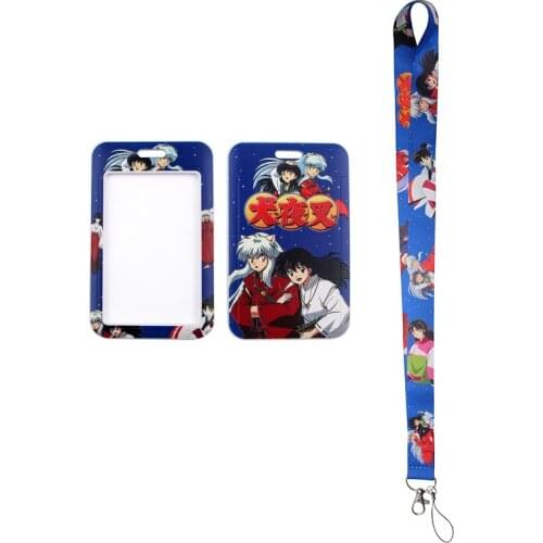 24pcs/lot MD437 DMLSKY Anime Lanyard Keychain keys Badge ID Mobile Phone Rope Kids Gifts Lanyard With Card Holder Cover
