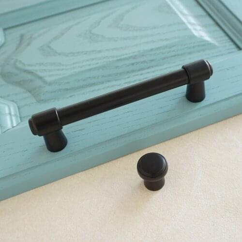 5" Black Round Drawer Knobs Wardrobe Pulls Kitchen Cupboard handles Door Pull handle Closet Drawer handle Furniture Hardware