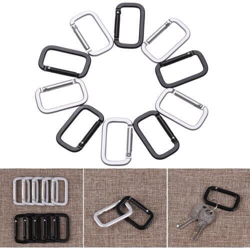 5 Pcs Aluminum Alloy Plated Spring Oval Rings Camping Carabiner Bag Belt Buckles Handbags Clips Snap Bottle Hooks Outdoor Tools