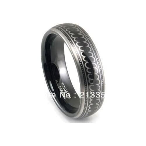 FREE SHIPPING!USA WHOLESALES CHEAP PRICE BRAZIL RUSSIA CANADA UK HOT SELLING 8MM NEW BLACK PATTERN BRIDALTUNGSTEN WEDDING RING