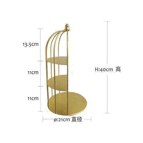 Free shipping Gold half decoration bird cage wrought iron cage cream-colored paint pot wedding decoration