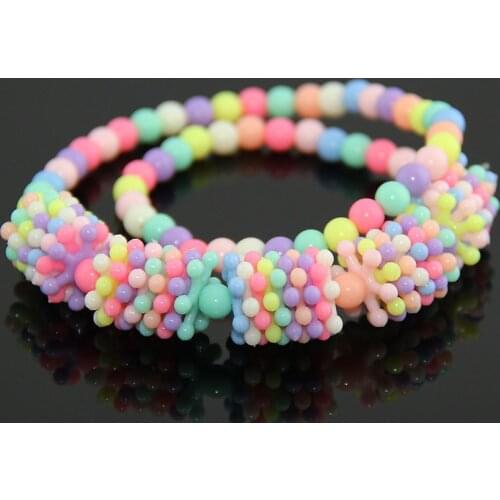 Dual-use Necklace Bracelets Pearly Beads Toys For Children Lacing Waving Beaded Girl Gift Party Accessories Handmade New