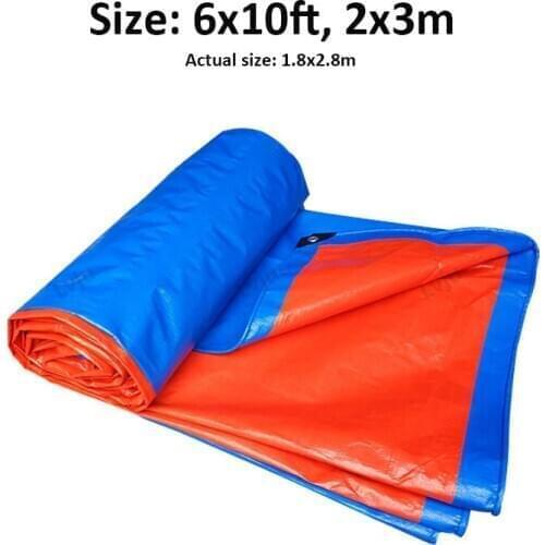 Lvju PE Tarpaulin 6x10ft 2x3m Rainproof Cloth Outdoor Garden Plant Shed Boat Canopy Waterproof Sun Shade Cloth Pet House Cover