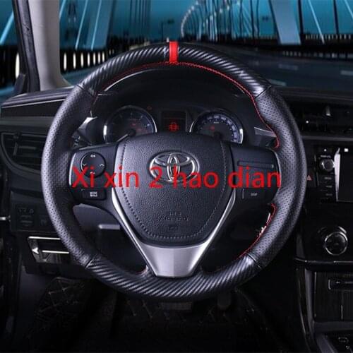 For Toyota 14-18 Corolla Levin ready DIY customized special leather hand-sewn car interior steering wheel cover